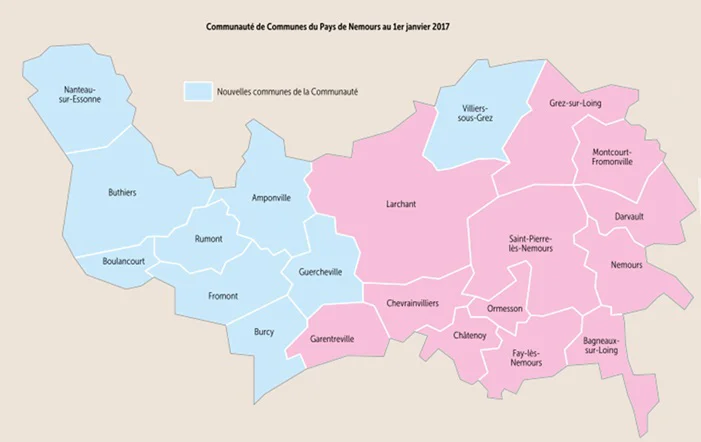 carte de la communauté de commune